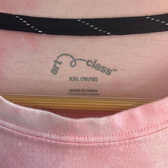 Art Class Pink Tie Dye Smiley Face Short Sleeve Crewneck Kids Tee Size XXL - Picture 4 of 4